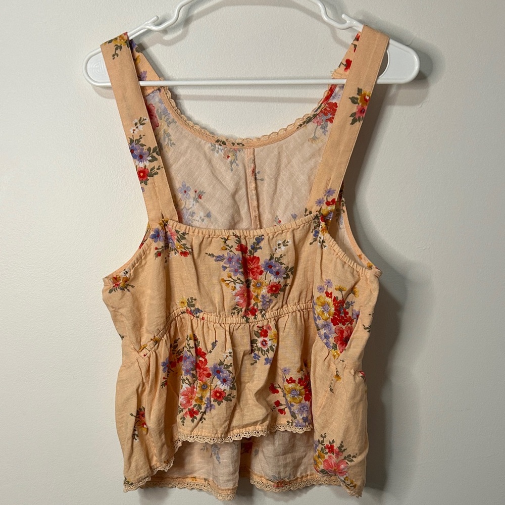 American Eagle Outfitters Floral Tank Top -‎ Tan - Picture 6 of 9